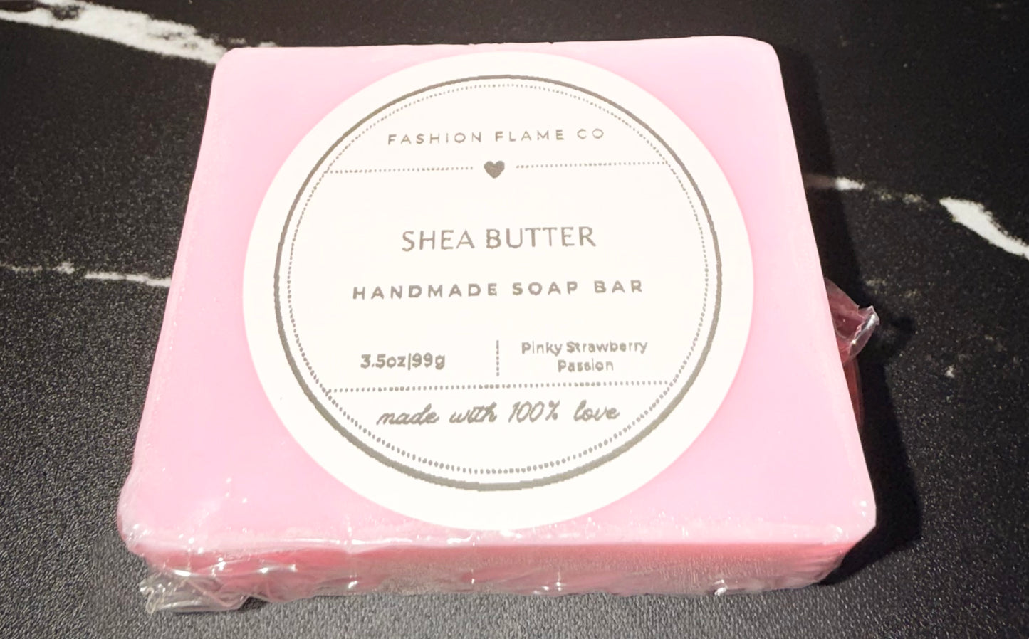 3.5 oz Pinky Strawberry Passion Shea Butter Bar Soap