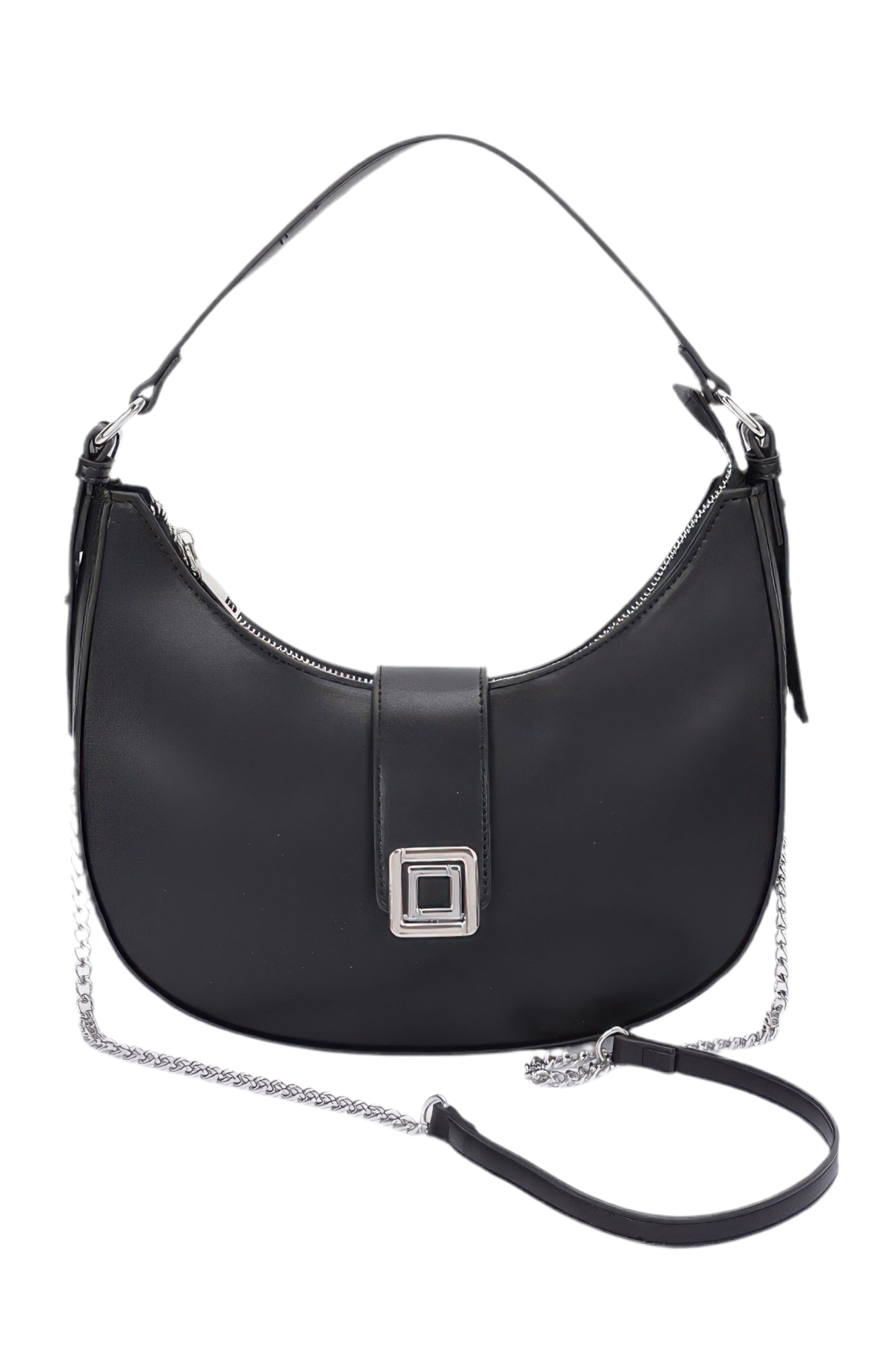 Faux Leather Hobo Bag