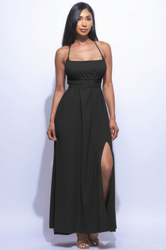 Side Slit Maxi Dress ~ 2 Colors