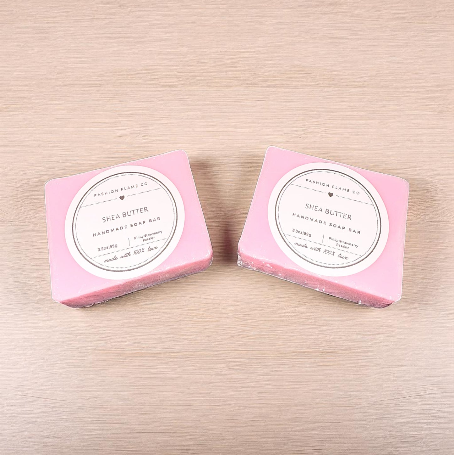 3.5 oz Pinky Strawberry Passion Shea Butter Bar Soap
