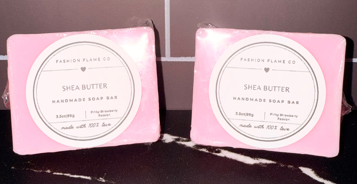 3.5 oz Pinky Strawberry Passion Shea Butter Bar Soap