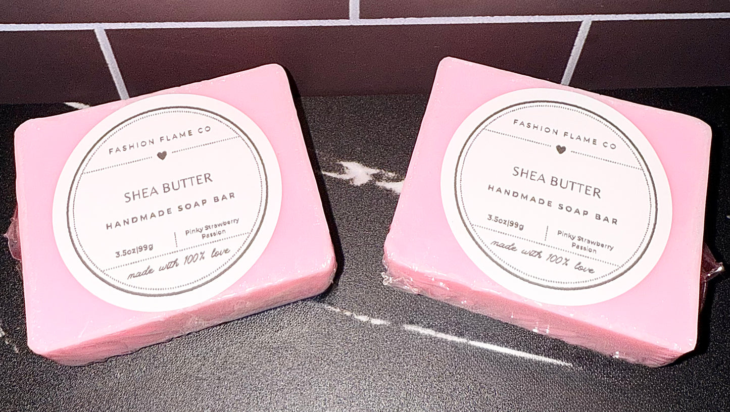 3.5 oz Pinky Strawberry Passion Shea Butter Bar Soap